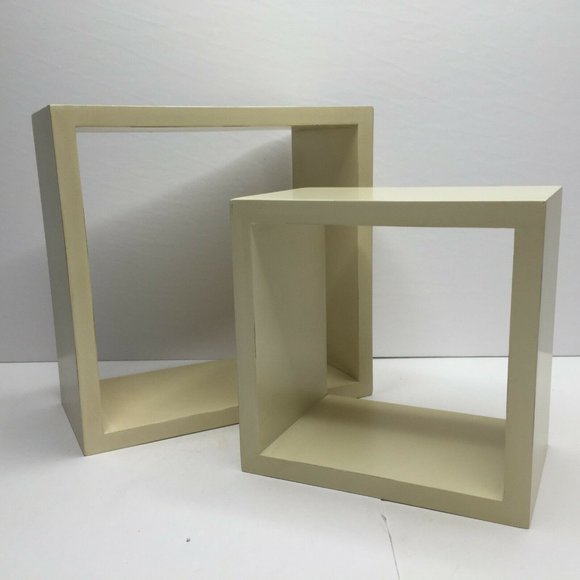 Unbranded Accents Hanging Floating Cube Square Box Shelves Set